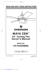 Emerson MAYA ZEN CF750ORB00 Owner's Manual