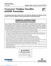 Emerson Solu Comp Xmt-P-FF/FI Instruction Sheet