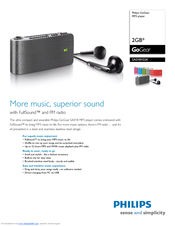 Philips GoGear SA018102K Manual