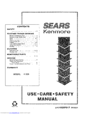Sears Kenmore 41329 Use, Care, Safety Manual