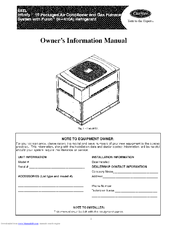 Carrier Infinity 48XL Owner's Information Manual