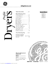 GE Profile DPXB515 Owner's Manual