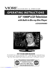 VIORE LCD32VXF6OBD Operating Instructions Manual