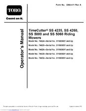 Toro TimeCutter SS 4235 Operator's Manual