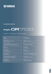 Yamaha PORTATONE PSR-OR700 Data List
