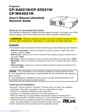 Hitachi CP-WX4021N Network Manual