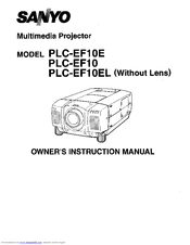 Sanyo PLC-EF10EL Owner's Manual