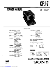 Sony CPJ-7 - Lcd Projector Service Manual