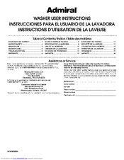 Admiral W10092681 User Instructions