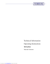 Meinberg TCG511 Operating Instructions Manual