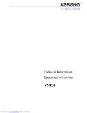 Meinberg VME31 Operating Instructions Manual