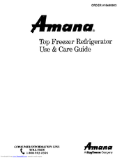 Amana TX21A3W-P1181504WW Use & Care Manual