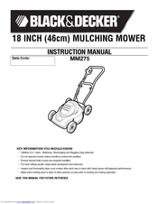 Black & Decker MM275 Instruction Manual