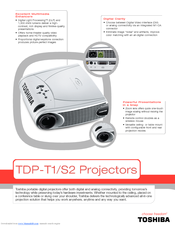 Toshiba TDP-T1 Specification Sheet