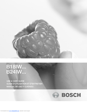 Bosch B18IW50SRS Use And Care Manual