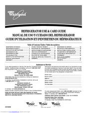 Whirlpool GS6NBEXRB Refrigerator Use & Care Manual
