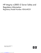 HP RSVLA-RC01 Safety And Regulatory Information Manual