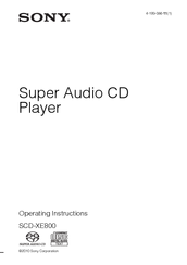 Sony SCD-XE800 Operating Instructions Manual