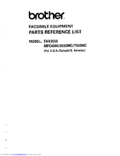 Brother FAX3550 Parts Reference List