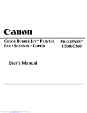 Canon MultiPASS C530 User Manual