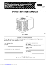 Carrier 50ZPB Owner's Information Manual
