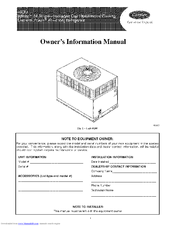Carrier Infinity 48DU-024 Owner's Information Manual