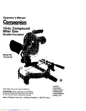COMPANION COMPANION 172.23194 Operator's Manual