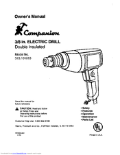 COMPANION COMPANION 315.101010 Owner's Manual
