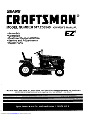 Craftsman EZ3 917.258540 Owner's Manual