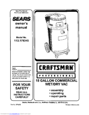 Craftsman 113.179345 Owner's Manual