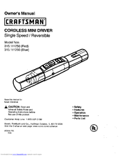 Craftsman 315.111250 Owner's Manual