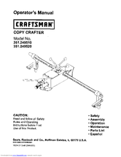 Craftsman 351.249520 Operator's Manual