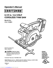Craftsman 315.113081 Operator's Manual