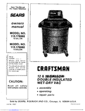 Craftsman 113.178080 Owner's Manual