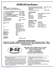 B-52 MATRIX-600 s Connections & Overview Manual