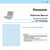 Panasonic CF-19CHGACJM - Toughbook 19 Touchscreen PC Version Reference Manual