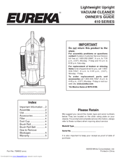 Eureka 410 SERIES Owner's Manual