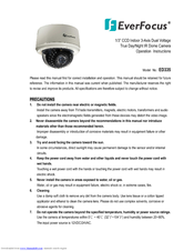 EverFocus ED335 Operation Instruction Manual