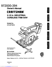 Craftsman 315.271810 Owner's Manual