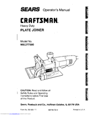 Craftsman 900.277300 Operator's Manual