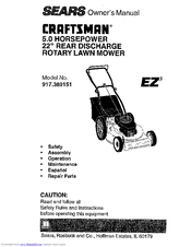 Craftsman EZ3 917.389151 Owner's Manual