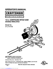 Craftsman 315.212740 Operator's Manual