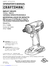 Craftsman 315.116060 Operator's Manual
