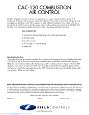 Field Controls CAC-120 Wiring Instruction