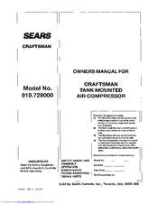 Craftsman 919.728000 Owner's Manual