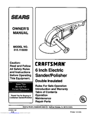 Craftsman 315.115030 Owner's Manual