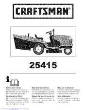 Craftsman 25415 Instruction Manual