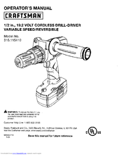 Craftsman 315.115410 Operator's Manual
