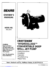 Craftsman HYDROGLASS 390.2511 Owner's Manual