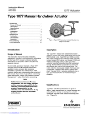 Emerson Fisher 1077 Instruction Manual